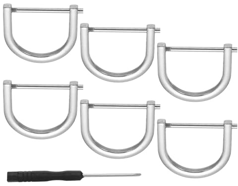 PATIKIL 13/16 D-Rings Screw in Shackle, 6 Pcs Horseshoe U Shape D Ring Zinc Alloy Semicircle Buckles Replacement for Purse Keychain Collar Accessories Craft, Silver