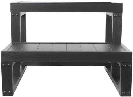 Schwarz Whirlpool Stufen,2 Stufen Outdoor Spa Stufen Whirlpool Treppen 60 * 54 * 42.3cm, für Whirlpools Heim-Badewannen Outdoor-Spas