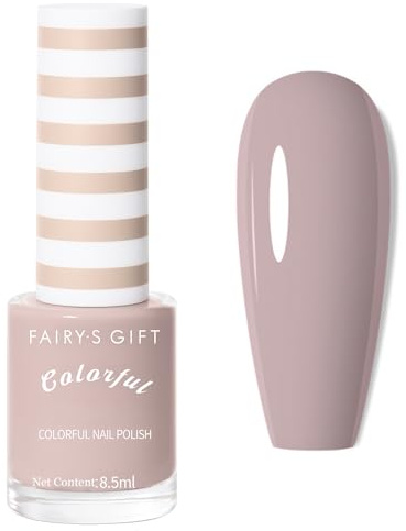 Nude Nail Polish,Quick Dry Nail Varnish,Long Lasting Milk Tea Nail Polish Nude Neutral Color Breathable No Need UV Nail Paint for DIY Nail Art Manicure at Home