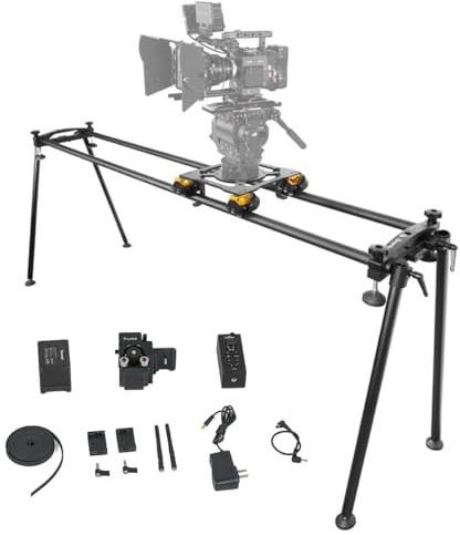 BX200 Motorized Camera Slider, Programmable Time Lapse Shooting & Video Dolly Track with Stable Panning for DSLR Cameras