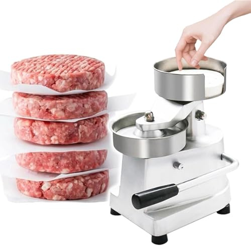 Hamburger Patty Maker,Commercial Hamburger Patty Press Maker, 4inch/5inch/6inch Manual Burger Press Machine, Grill Burger Press Tool for Large Stuffed Burgers,6 Inch