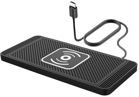 Kabellose Auto Ladematte | Kabelloses Ladegerät Für Fahrzeug,Automatische Erkennung rutschfest Mit 100cm Kabel Für Mittelkonsole Montage