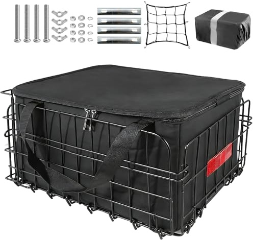 Cestino per bicicletta unisex, montaggio posteriore, rimovibile, grande capacità, adatto per e-bike, mountain bike, city bike e biciclette per il tempo libero (montaggio ruota posteriore, pieghevole)