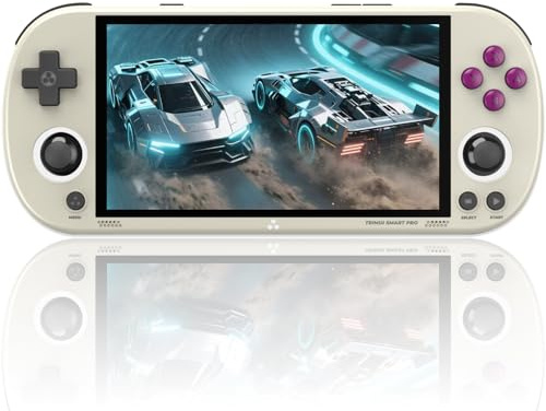 TRIMUI Smart Pro Handheld Game Console,5000mAh Built-in 64G with 10000 games,Linux System,5- inch IPS High-Definition Screen,RGB Dual Joystick Design (Gray,64G)