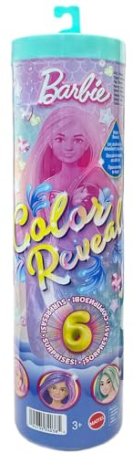 Barbie Mattel JFV58 Color Reveal Sirène 3 Sacs Surprises 4 Accessoires Changement de Couleur Différents Modèles