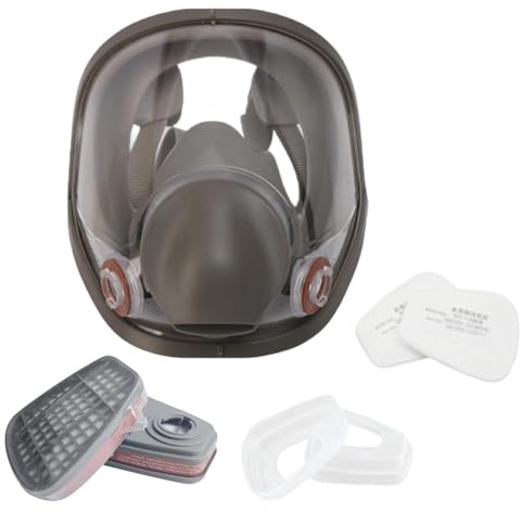 Pibumuse Vollgesichtsmaske mit Filtersystem,mit Filter und dichter Gesichtsmaske - Schutz vor und Dämpfen | für Erwachsene, Bau, Holz, Schleifen, Lackieren, Spachteln, Sprühen, Atemschutz
