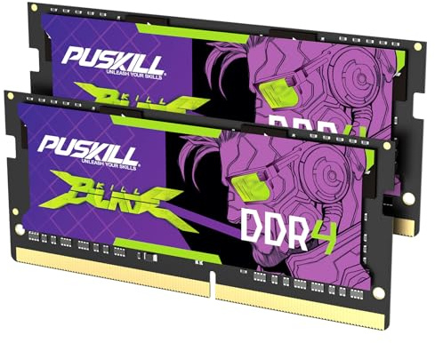 PUSKILL Mémoire RAM DDR4 32Go Kit (2x16Go) 3200MHz PC4-25600 CL22 1,2V, SODIMM 260 Broches pour PC Portable et Ordinateur Portable Gaming, Plug & Play, Compatible Intel et AMD