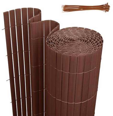 PVC 160 x 300 cm resistente ai raggi UV con 3 bordi rinforzati e fascette per cavi, ideale per recinzioni da giardino e terrazze, soluzioni per la privacy esterna, barriera resistente alle intemperie