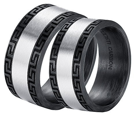 DOOSTI Carbon Ringe/Partnerringe Carbon mit Edelstahl - Inkl. Innen- oder Außengravur gratis