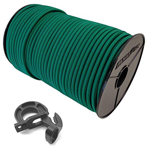 Seilwelt 6mm Expanderseil 30m Gummiseil + 30 Easyfix Haken Gummileine Planenseil Seil Plane in Grün