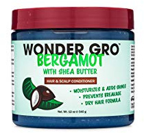 Wonder Gro Bergamot with Shea Butter Hair Grease Styling Conditioner, 12 fl oz - Moisturizes & Adds Shine, Prevents Breakage - Best Dry Hair Formula