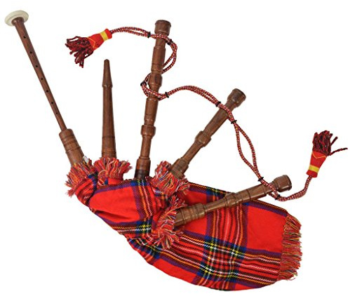 Festnight- Cornemuse écossaise Great Highland d'enfants Tartan Rouge Bois Royal Stewart