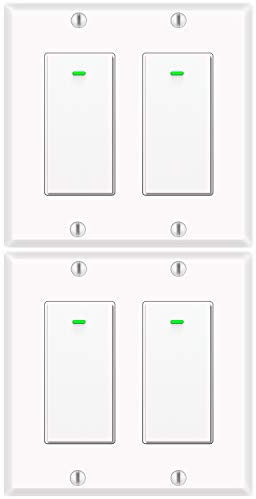 Smart Switch, WiFi Smart Light Switch Compatible with Alexa Google Home and IFTTT, Neutral Wire Needed, with Remote Control, Time Schedule, No Hub Required