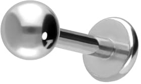 PIERCINGLINE Titan Labret Stecker | KUGEL | Piercing Ohr Lippe Nase | Farb & Größenauswahl