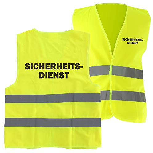 5 Stück Warnweste SICHERHEITSDIENST Sicherheitsweste mit Druck auf Rücken und Brust
