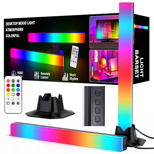 MIWATT 32CM LED Light Bar RGB Lampe, Regenbogen Smart Lighting Tower Starter Kit mit Fernbedienung für PC, TV, Spielzimmer und Copmuter Fall