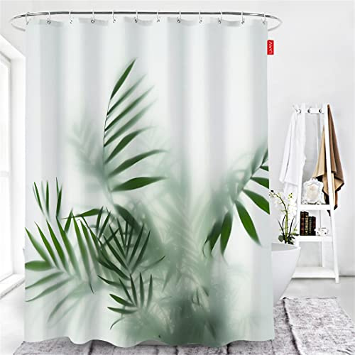 LINDONG Pflanze Duschvorhang 240x200cm Wasserabweisend Anti-Schimmel Stoff Badezimmervorhang, Motiv-C 240x200cm