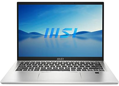 MSI Prestige 14 H (B12UCX-430UK) 14.0 FHD+ 100% sRGB, Intel 12th Gen i5-12450H, NVIDIA GeForce RTX 2050, LPDDR5 16GB, 512GB NVMe PCIe SSD, Intel Wi-Fi 6E, Windows 11 Home - Urban Silver