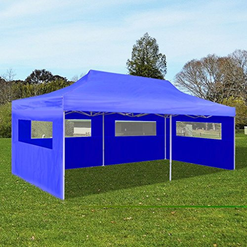 Chenshu Pop-Up-Partyzelt Faltbar, Festzelt, Pavillion, Bierzelt, Garten Party Zelt, Gartenzelt, Grillpavillon, Blau 3×6 m