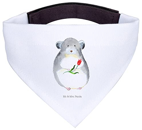Mr. & Mrs. Panda Halstuch Hund Chinchilla Blume - Geschenk, Lustige Sprüche, Chinchillas, Kummer, Liebeskummer, Hundehalstuch, Chaos, Bandana, Hundetuch, Büro, Hunde Hals Tuch, Dreieckstuch