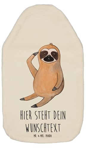 Mr. & Mrs. Panda Personalisierte Wärmflasche Faultier Vogel - Weiß
