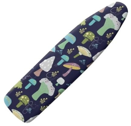 Jeiento Cartoon Mushroom Ironing Board Cover Stain Resistant Full Size Heat Reflective Ironing Pad Cover for Ironing Board Non-Slip Scorch Resistant 15x54 Iron Pad Covers