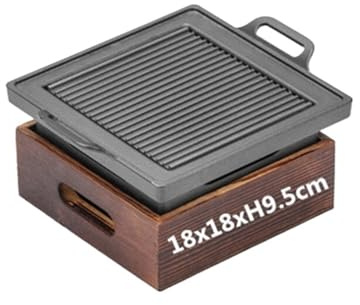 ZICANA BBQ Grill Smokeless Portable BBQ Grill Korean Japanese Barbecue Grill Charcoal BBQ Oven Alcohol Stove Household Non-Stick Korean BBQ Table Picnic (Color : 18x18xH9CM, Size : 1)