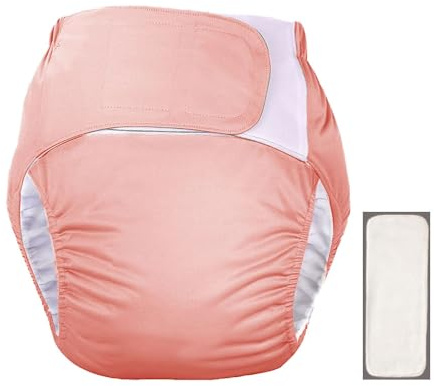 DEEYOTA Pañal de tela de velcro para adultos con pañal, cubierta de pañales para incontinencia, ropa interior para pañales de protección contra la incontinencia, reutilizable, lavable, ajustable,