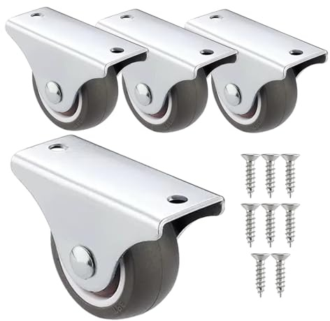 Schwerlastrollen, Möbelrollen, Räder Klein, Geräuscharme/Verschleißfeste Transportrollen, Ersatz Rollen Für Möbel, Bockrollen 4 Stück, Apparaterollen Mit Schrauben,50mm(1.97in)