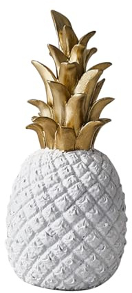 GRIRIW Harz Ananas Dekofigur 6 Zoll Modernes Ornament Für Home Desktop Dekoration Hochzeit Geschenk Tischdeko Landhausstil Weiß