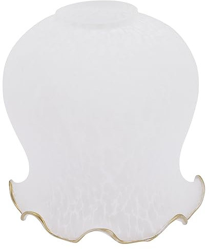 Artibetter Frosted Glass Lampshade Ceiling Light Cover Flower Edge Design Glass Lamp Shade Wall Lamp Cover for Bedroom and Living Room