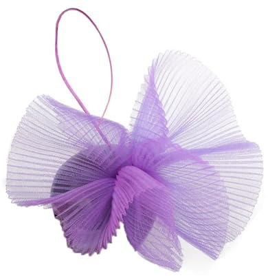 Generisch Fascinator mit Netz- und Federn, Netz-Blume, für Hochzeit, Cocktail, Teeparty, Haarreif, Flieder