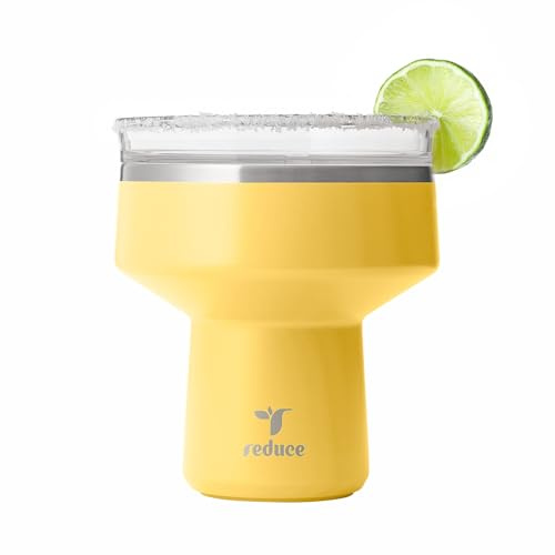 REDUCE Saltini - Vaso de cóctel de 16 onzas, vaso aislado para margaritas con tapa, mantiene las bebidas frías durante 10 horas, alternativa al vaso de Martini 360 grados, inastillable, perfecto para