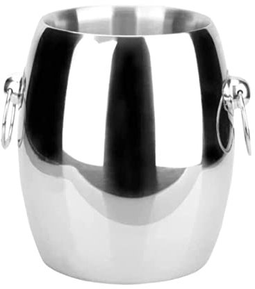 HYKJCSS Cubitera Champanera Cubo De Hielo De Doble Pared De Acero Inoxidable, Cubo De Vino De Champán De Metal Decorativo, Barril Enfriador Cubiteras para Botellas