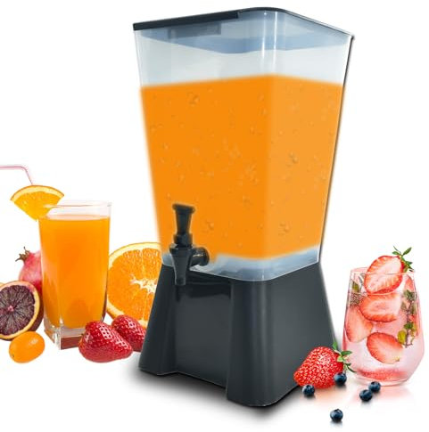CLIVIA 5 Gallon Drink Beverage Dispenser, Commercial Juice Dispenser For Parties 19L Water Dispenser With Spigot Black Base for Tea, Wine