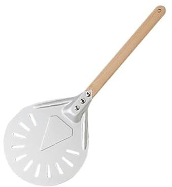 Pelle A Pizza Pelle à pizza en aluminium, outils de levage de pelle, manche en bois antidérapant, pagaie à gâteau, coupe-fromage, tourneur de pâtisserie, accessoire Pelle Pizza(8inch 40cm H)