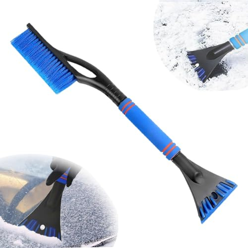 2 in1 Schneebesen Auto Ausziehbar, Eiskratzer Auto mit Besen, Schneebesen Auto Teleskop, 60cm Lang mit Wärmendem, Rutschfestem Griff, Stabiler Scheibenkratzer Auto Schneebesen Auto Lackschonend(A)