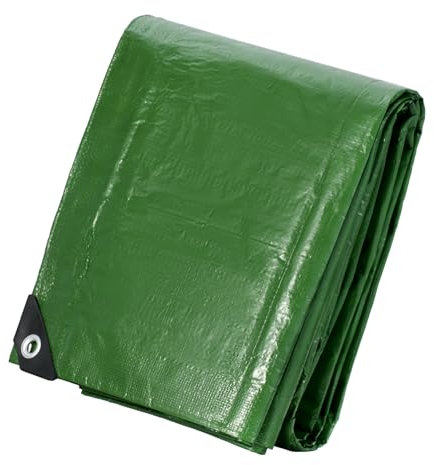 Velway Tarpaulin Waterproof Heavy Duty - 2m x 3m 100gsm Tarp Cover With Reinforced Eyelets UV Protection Plastic Sheeting Ideal for Multipurpose Indoor Outdoor Protection Green
