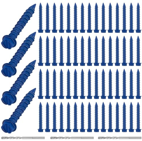 MorningRo 300 Qty 1/4 x 1-3/4 Hex Head, Diamond Tip Concrete Screws Anchor with Drill Bit for Anchor Masonry, Block, Brick, Cement, Stucoo