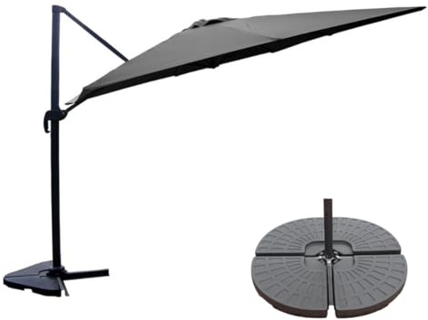 CONCEPT USINE Ensemble Parasol Cesare 3x4m + Dalles à Lester Gris