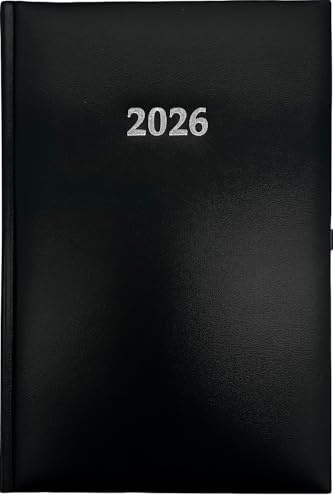 2026 ADINA Wochenkalender A5 1 W= 2S 128 Seiten mit Eckperforation mit Leseband mit Stiftehalterung schwarz