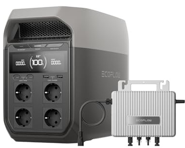 EcoFlow DELTA 3 tragbare Powerstation 1024Wh mit STREAM Mikrowechselrichter | 0% VAT, Schnellladung von 0-70% in 30 Min., erweiterbar auf 5 kWh, LiFePO4-Batterie, für Zuhause, Camping und Reise