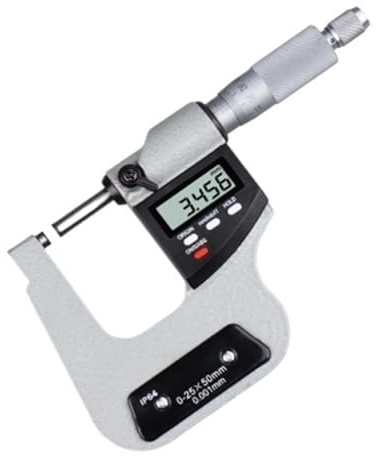 Folisila Micrometro Digitale con Telaio ad Arco Profondo 0-25 * 50 mm, Spessore della Piastra di misurazione, Calibro micrometrico a campata Profonda