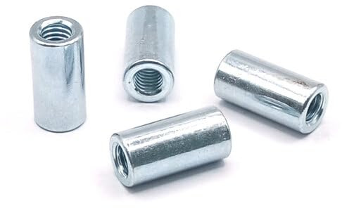 Langmutter rund - Stahl verzinkt - Gewindemuffe (M12 x 30, 25 Stück)