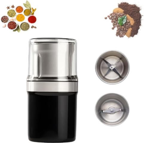 UCK-KIT Electric Multi-Use Cup Grinder – Large Capacity Stainless Steel, Double Layer Sealing Coffee Grinder & Spice Grinder, Adjustable Coarse To Fine, Detachable & Easy To Clean,1set