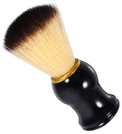 TEHAUX Brosse à Barbe en Bois pour Homme Poils en Nylon Bicolores, Outil de Rasage Moussant et Exfoliant Voyages Soins Barbe Couleur Aléatoire