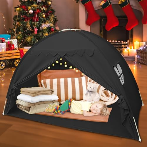 Twin Bed Tent for Kids,Children's Play Tents with Two Window,Kids Tents Indoor,Versatile Blackout Sleeping Tent Sturdy Large Privacy Space Sleeping Drafty Room for Children to Read Play and Relax