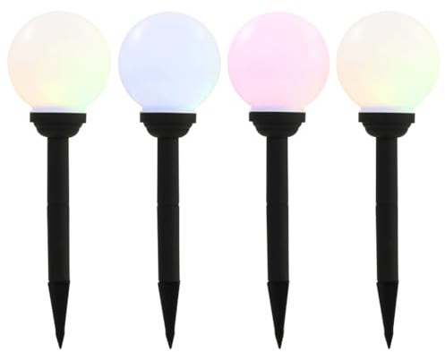 Generico Lampade Solari da Esterni Sferiche 4pz LED RGB 15cm,Casa e Giardino,Illuminazione,Illuminazione da giardino-44457
