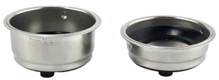 NEIQIUWING Juego de cestas de filtro de acero inoxidable para cafeteras individuales y dobles (51 mm)