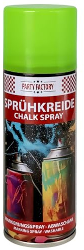 Party Factory Kreidespray Grün – Abwaschbare Sprühkreide für Kinder & Party – Wasserlösliche Kreidefarbe für Straßen & Rasen – Ungiftige Straßenkreide zum Sprühen – Buntes Markierungsspray 100 ml